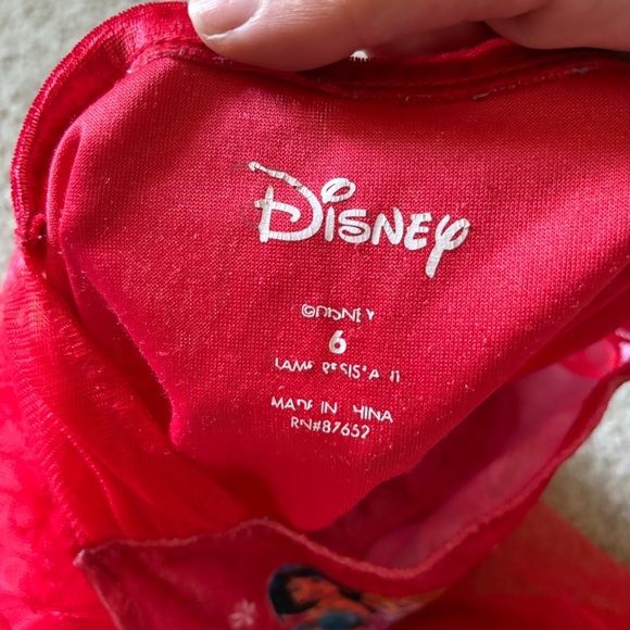 Disney Princess Little Girls Fantasy Gown Sz 6 Christmas Red Jasmine Cinderella - Picture 6 of 8